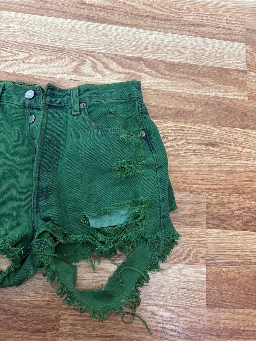 levi strauss & co green jean shorts size 28 - Picture 10 of 16